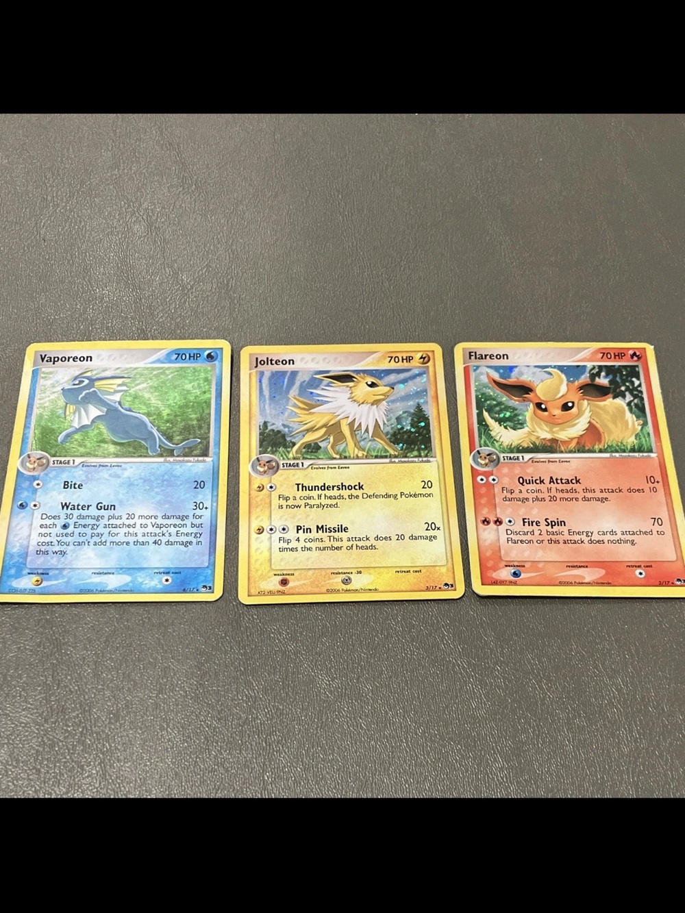 Pokémon TCG EX Delta Species Holo 3-Card Lot Vaporeon Jolteon Flareon 2/3/6